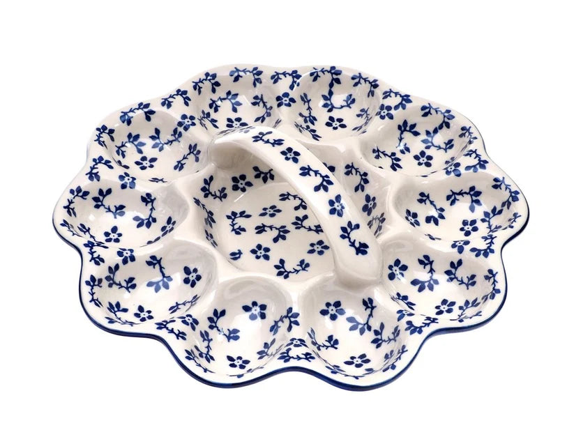 Handgjord äggtallrik med handtag (10 ägg) 8-58 ur MILLENA Ø280mm